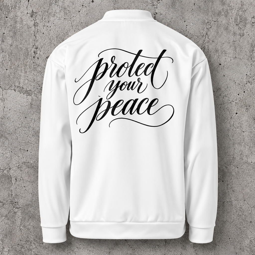 Unisex Protect Your Peace Bomber Jacket
