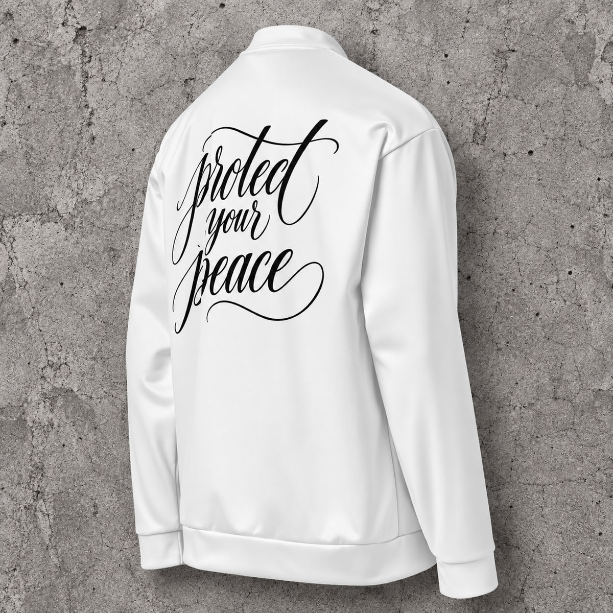 Unisex Protect Your Peace Bomber Jacket