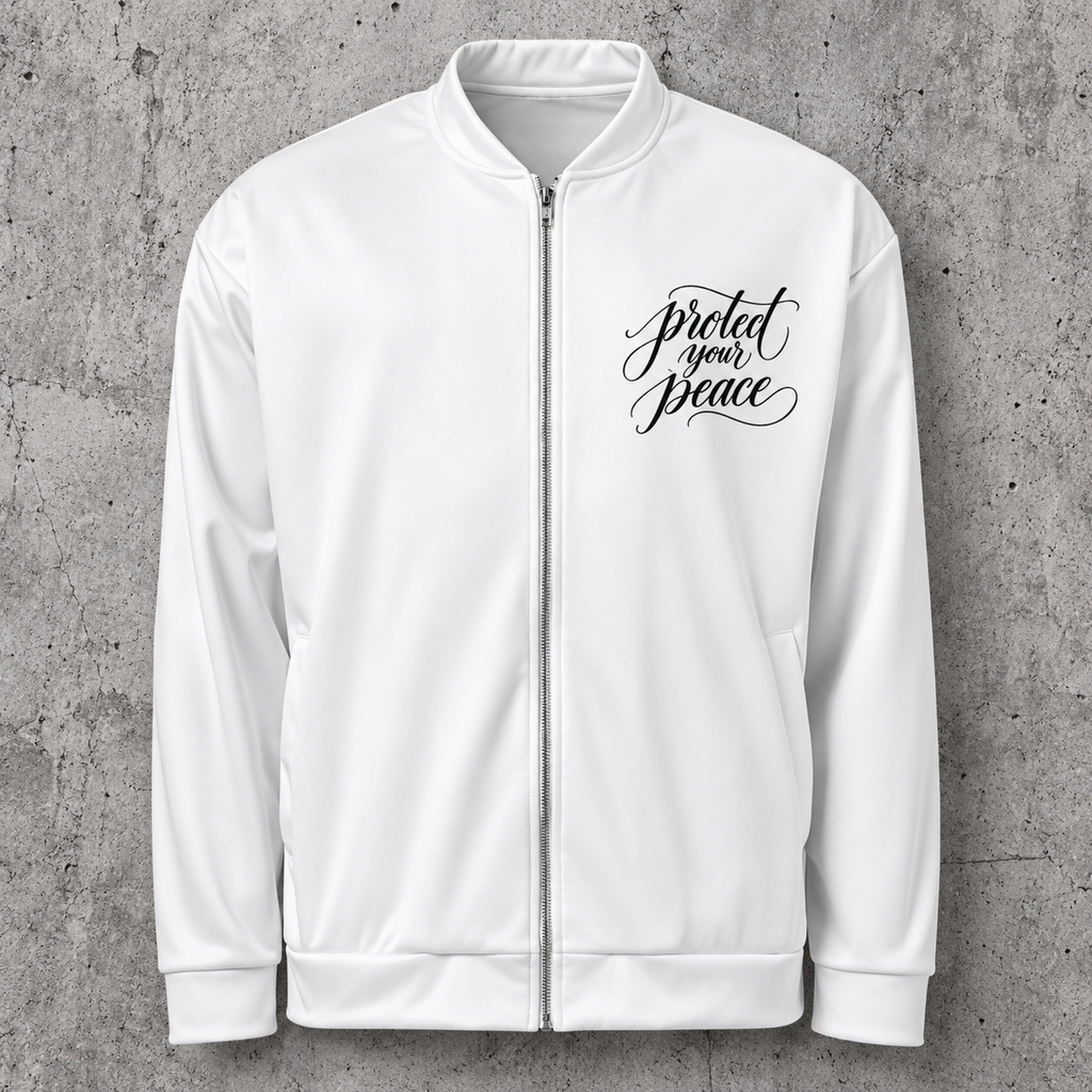 Unisex Protect Your Peace Bomber Jacket