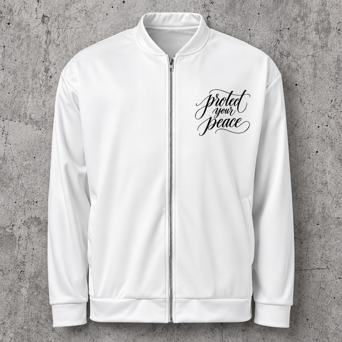 Unisex Protect Your Peace Bomber Jacket