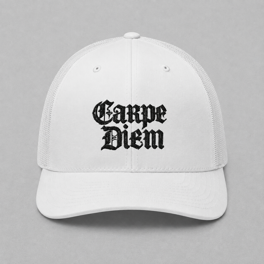 Embroidered Carpe Diem Trucker Cap