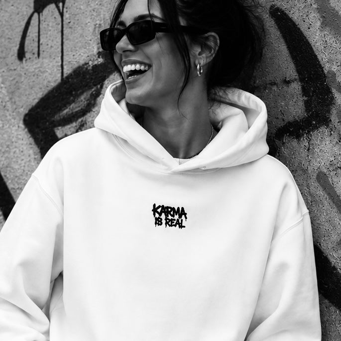 Unisex Karma Embroidered Hoodie