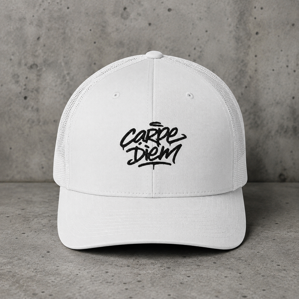 Embroidered Carpe Diem Trucker Cap