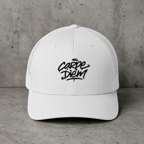 Embroidered Carpe Diem Trucker Cap